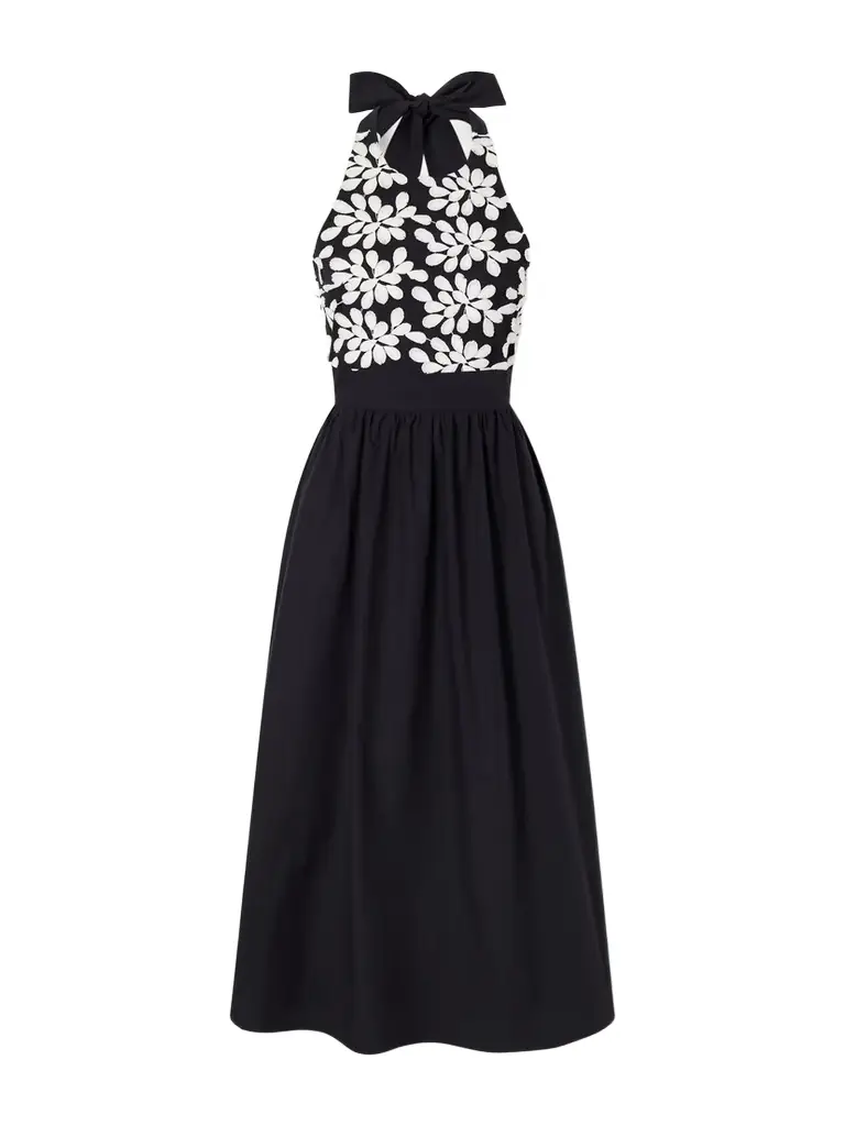 DESTREE Lila Embroidered Cotton-blend Midi Dress