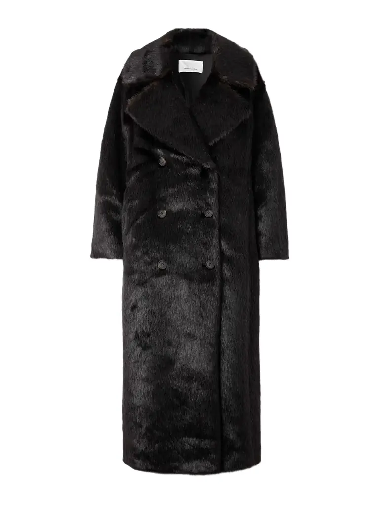 The Frankie Shop Joni Double-breasted Plush Coat