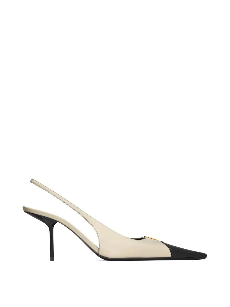 Saint Laurent Smooth Leather Babylone Breteuil Slingback Pumps
