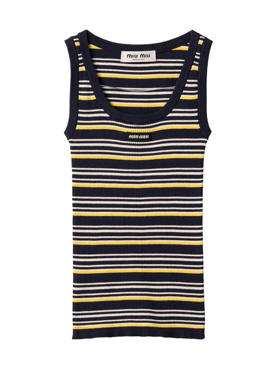Miu Miu Striped Cotton Tank