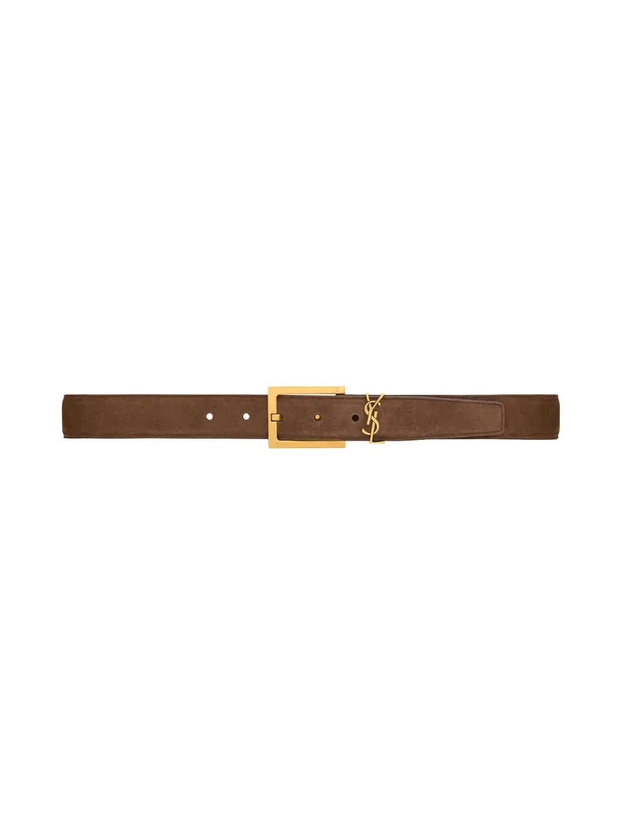 Saint Laurent Suede Cassandre Belt