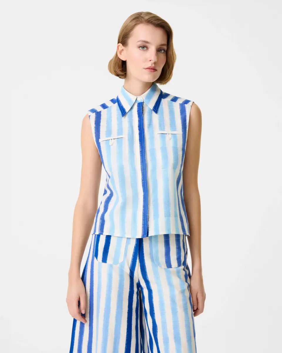 Emporio Sirenuse Ylenia Top in Ikat Stripes