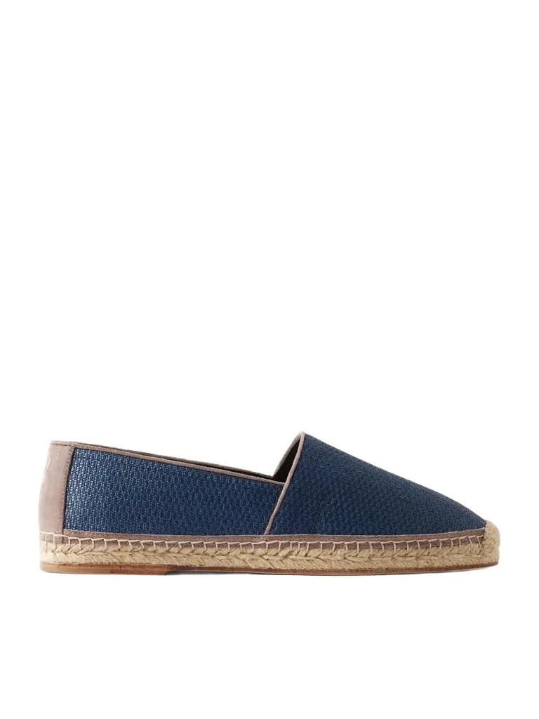 Brunello Cucinelli Suede-Trimmed Raffia Espadrilles - Men