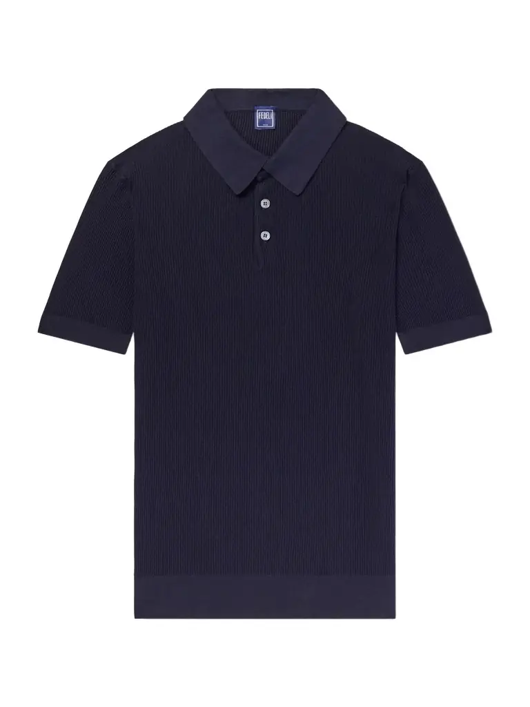 FEDELI Rafael Ribbed Cotton Polo Shirt - Men