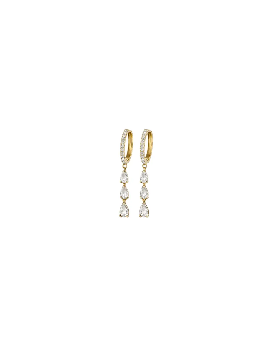 Wish Fine Jewelry 0.83ct Diamond 18K Gold Dangle Drop Earrings