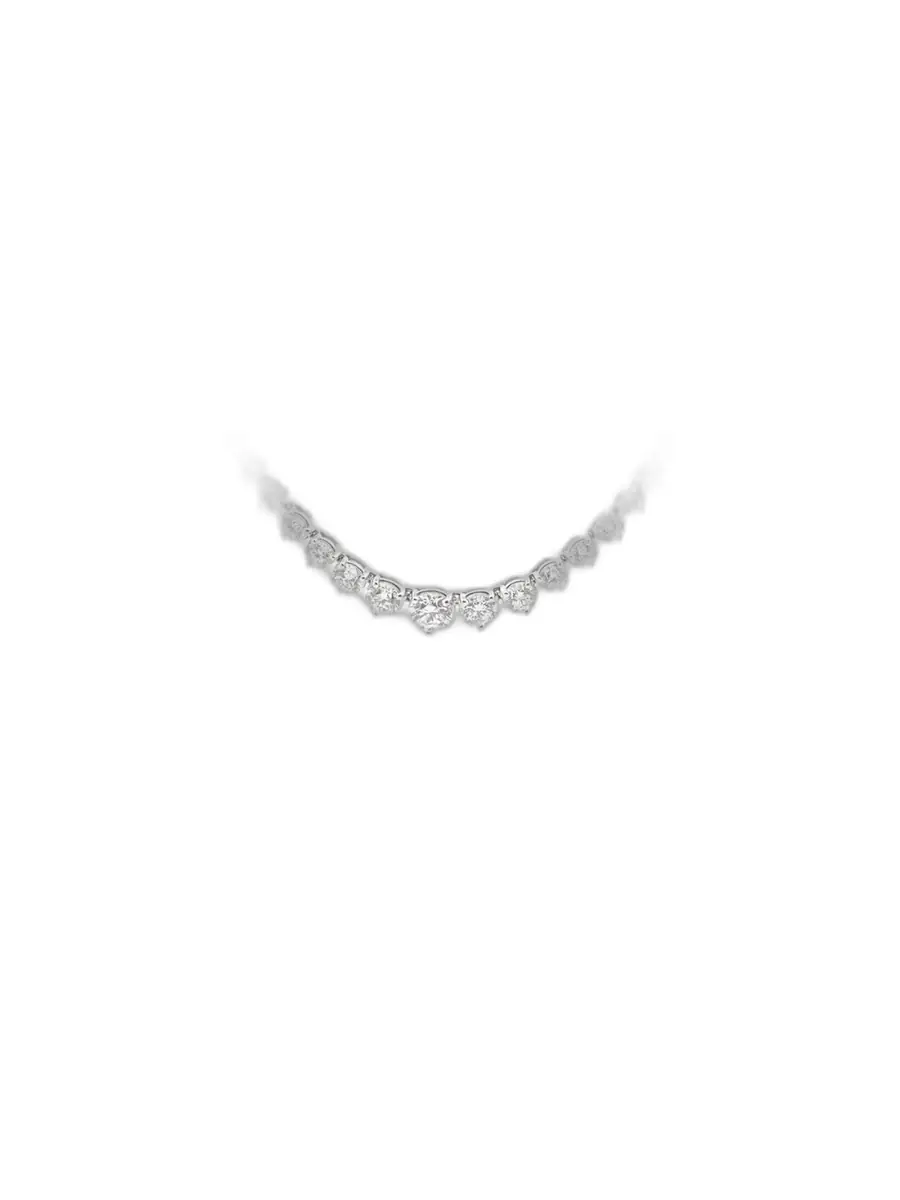 Wish Fine Jewelry 5.47ct Diamond 18K Gold Graduated Tennis Necklace