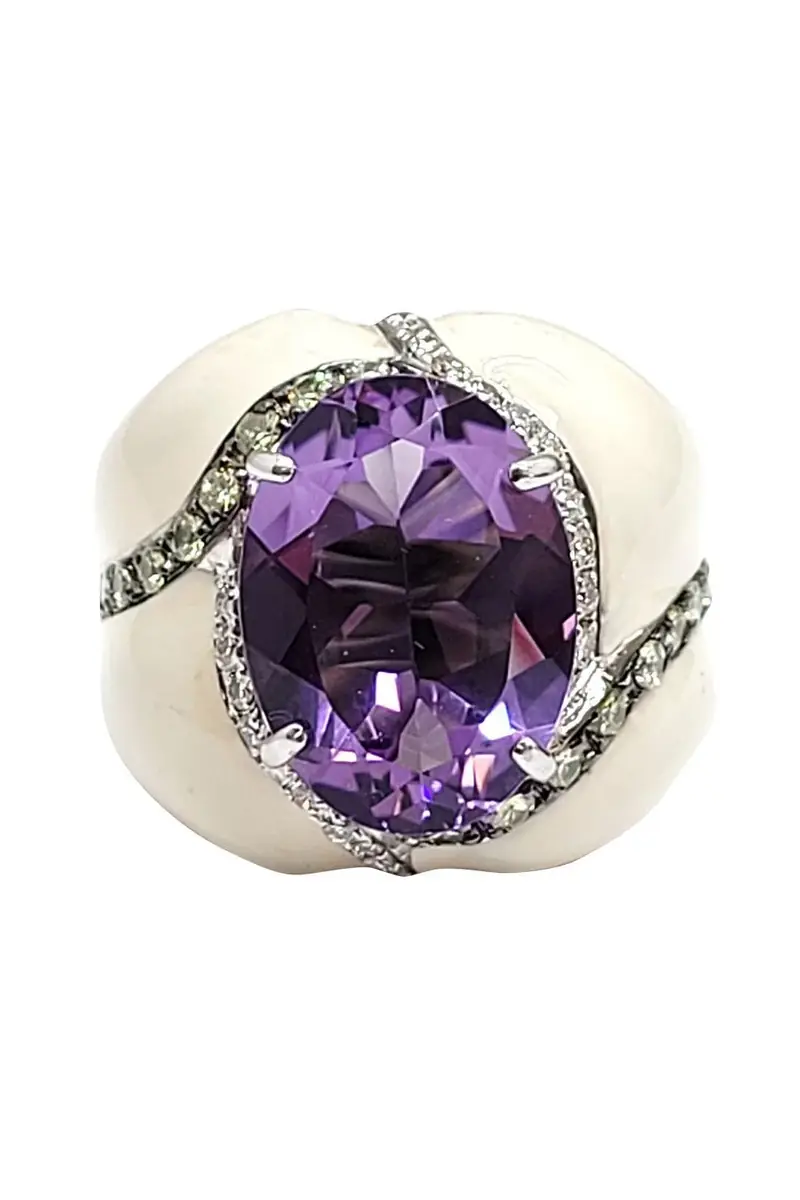ANDREOLI Diamond Amethyst White Ring