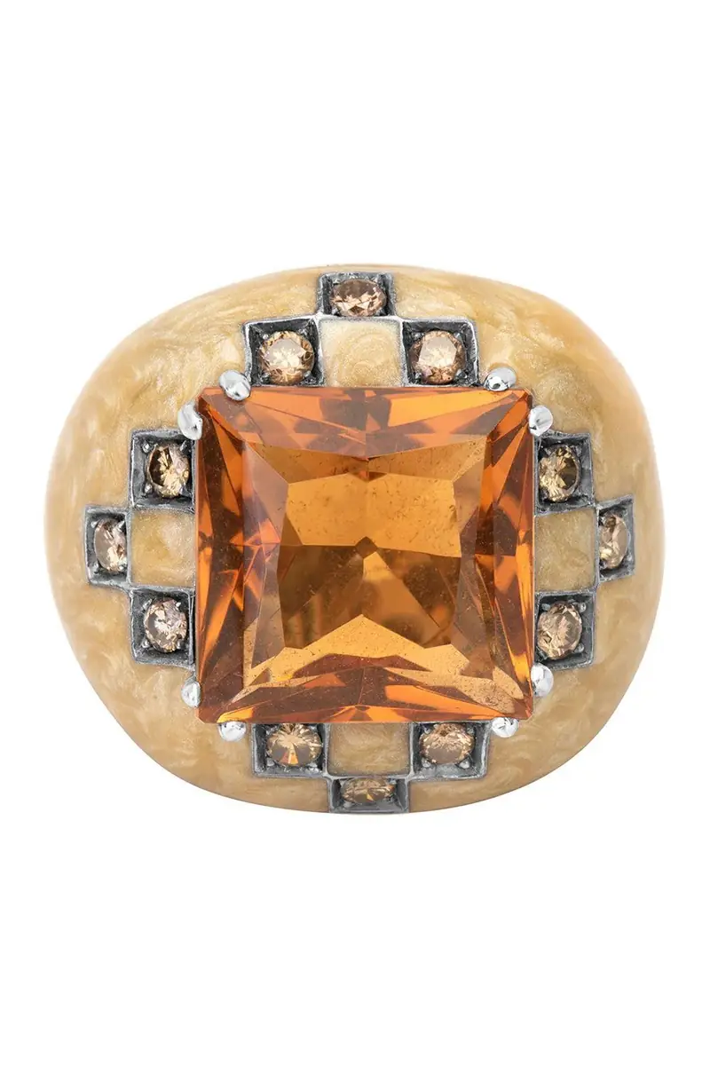 ANDREOLI Diamond Citrine White Ring