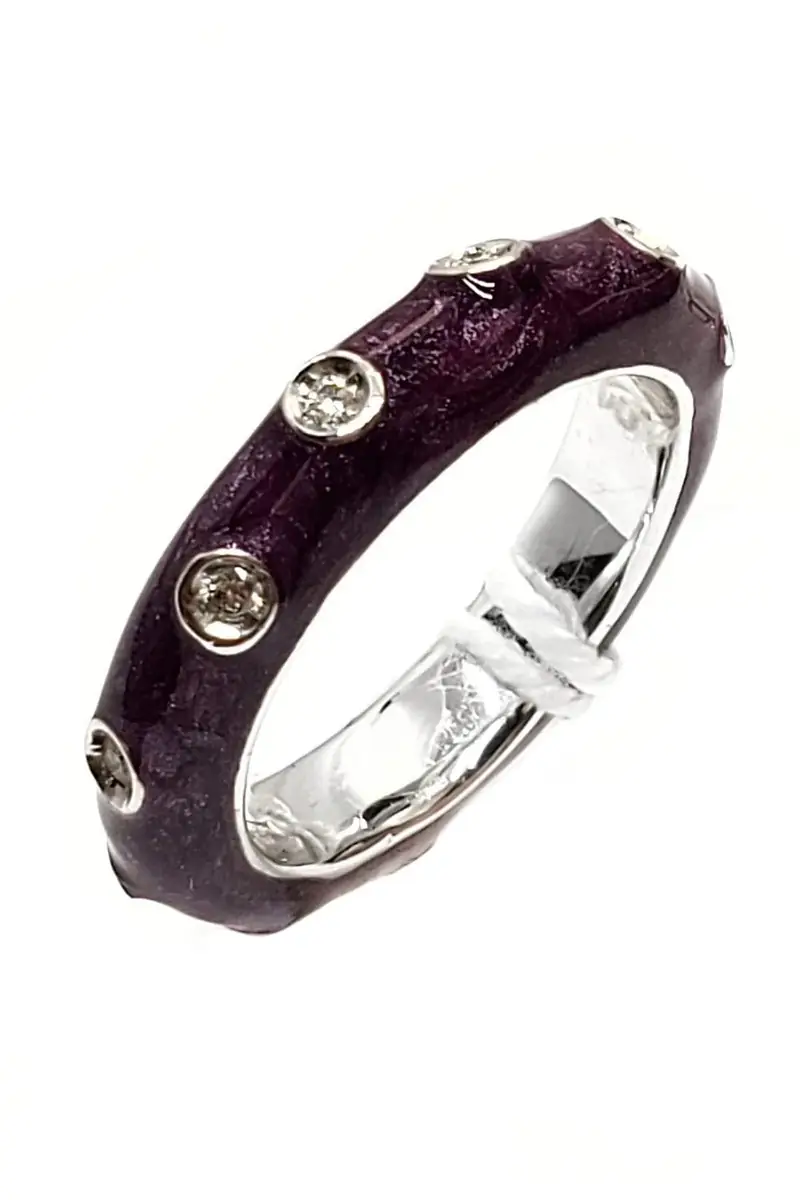 ANDREOLI Diamond Dark Purple Band Ring