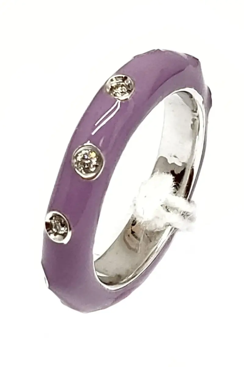 ANDREOLI Diamond Light Purple Band Ring