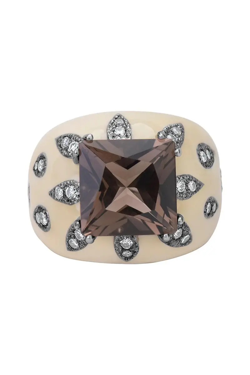 ANDREOLI Diamond Smoky Topaz Ring