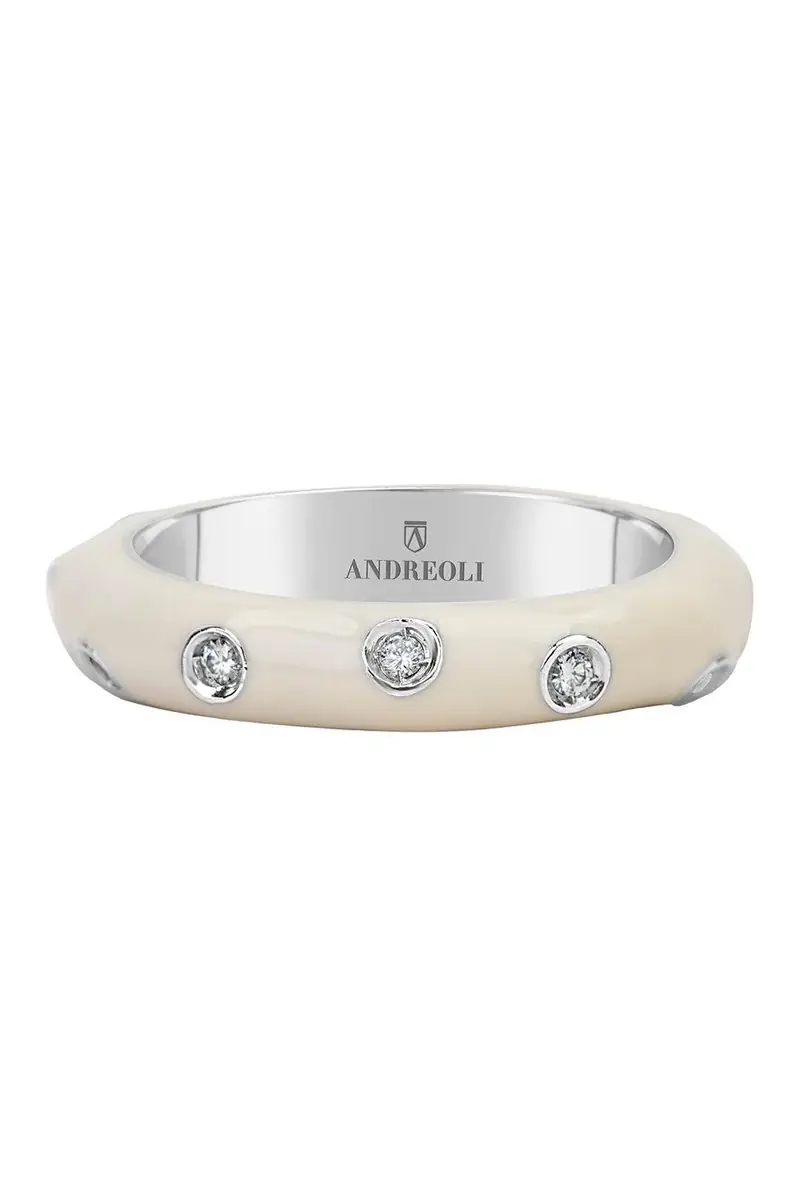 ANDREOLI Diamond White Band Ring