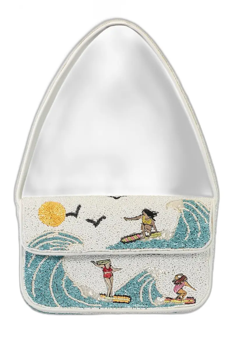 Staud Tommy Beaded Bag - Surf Babes