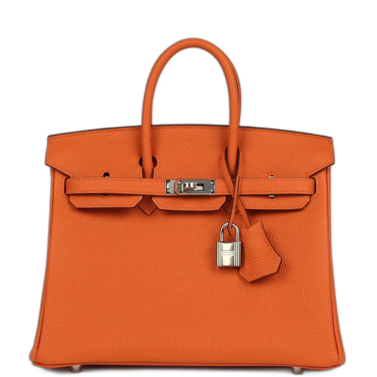 hermes Hermes Birkin 25 Orange Togo Palladium Hardware