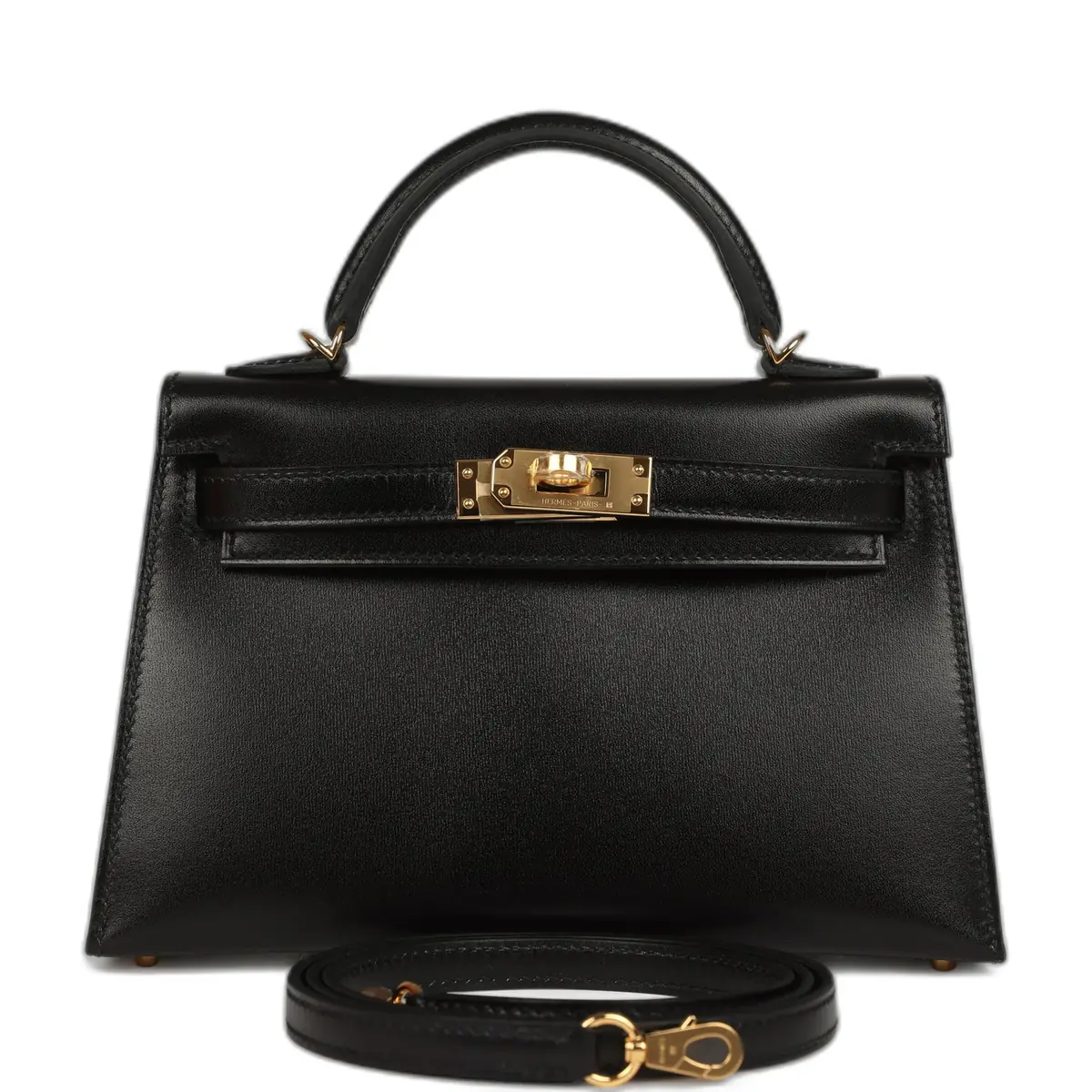 hermes Hermes Kelly Sellier 20 Black Box Gold Hardware