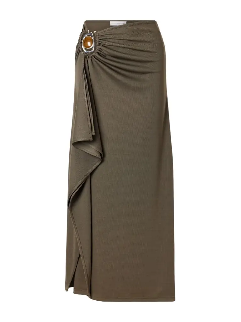 Christopher Esber Occhio Embellished Ribbed-jersey Maxi Skirt