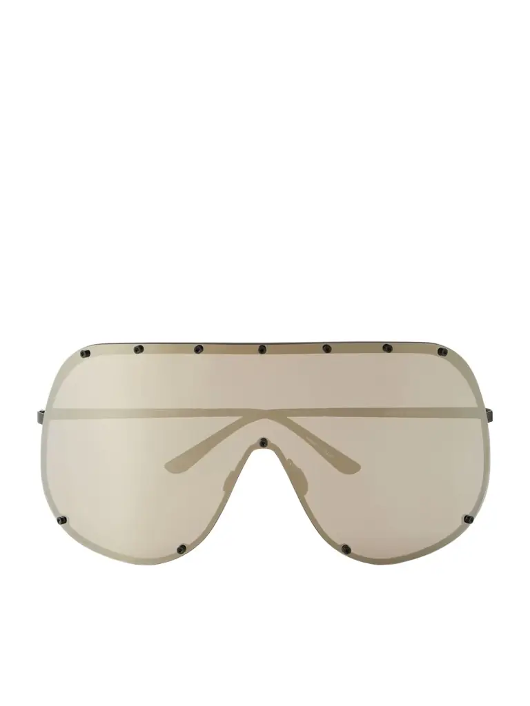 Rick Owens Shield Aviator-style Stainless Steel Sunglasses