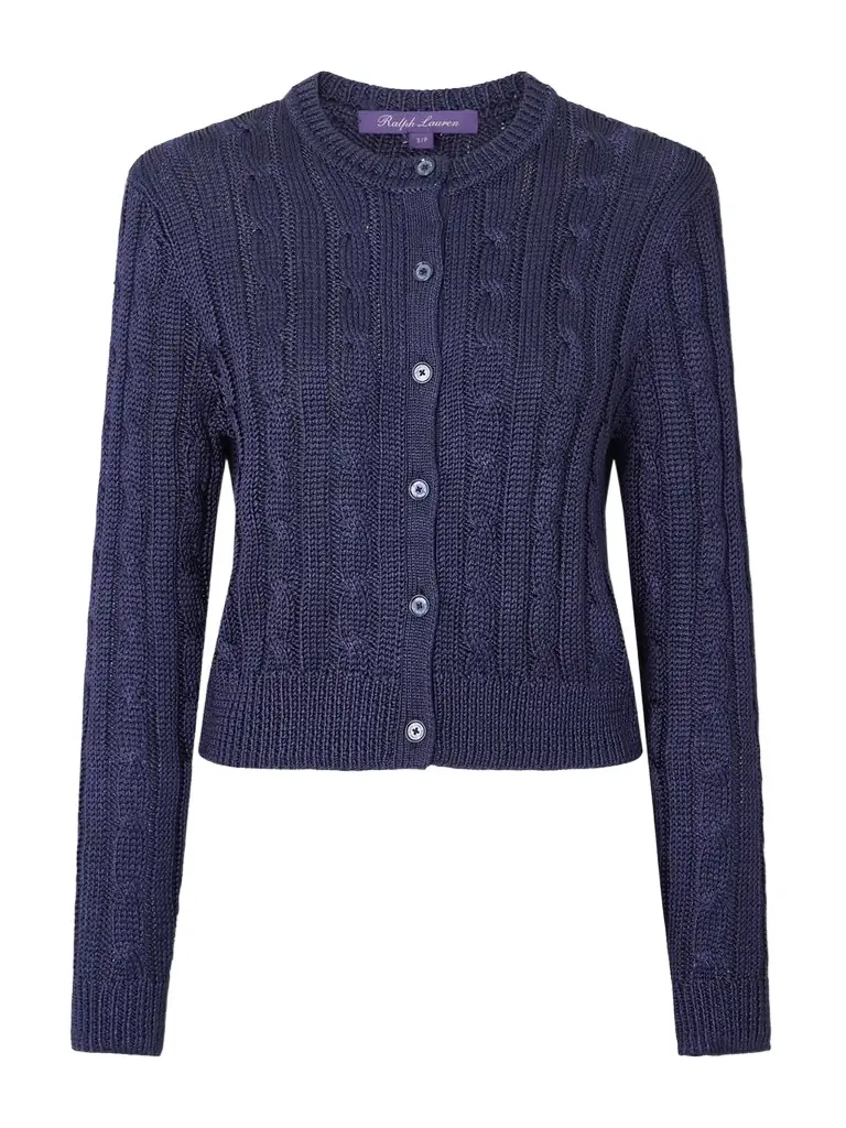 Ralph Lauren Collection Cable-knit Silk Cardigan