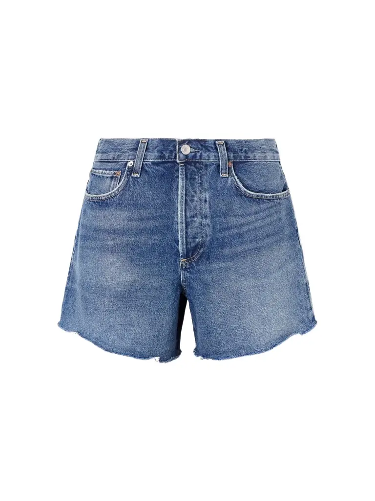 AGOLDE Nye Frayed Denim Shorts