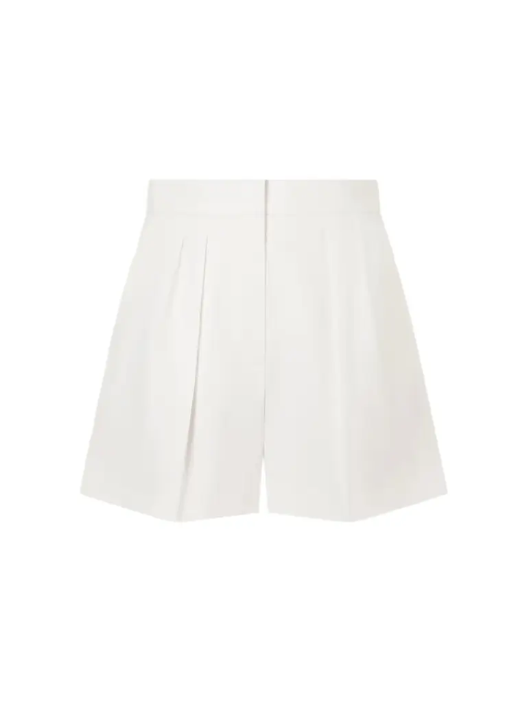 Max Mara Pleated Cotton-blend Shorts