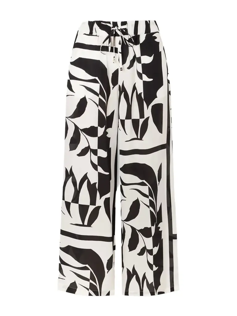 Max Mara Beachwear Printed Silk Crepe De Chine Wide-leg Pants