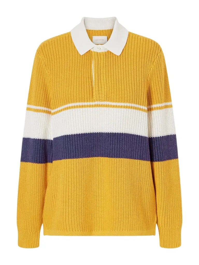 Aimé Leon Dore Striped Ribbed-knit Cotton Polo Shirt