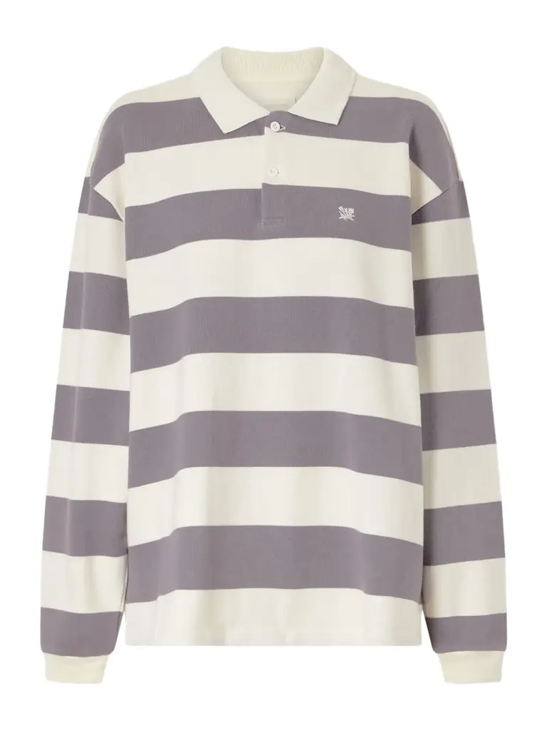 Aimé Leon Dore Striped Cotton-jersey Polo Sweater