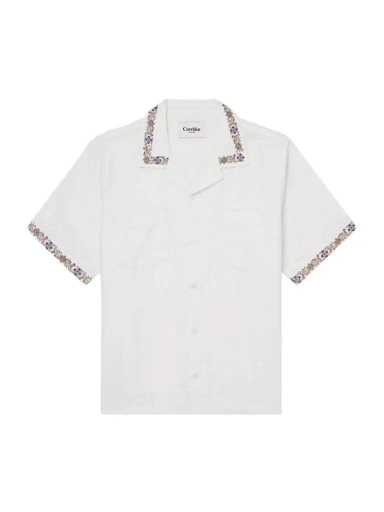 Corridor Harmony Camp-Collar Embroidered Linen and Cotton-Blend Shirt - Men
