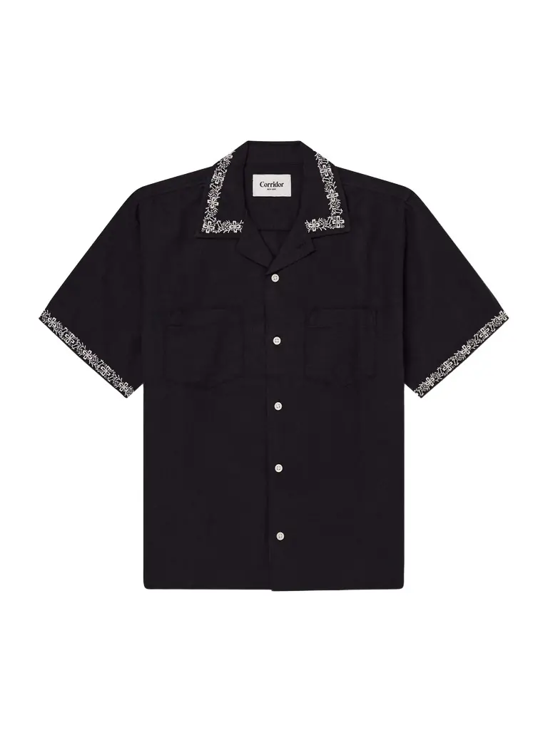 Corridor Harmony Camp-Collar Embroidered Linen and Cotton-Blend Shirt - Men