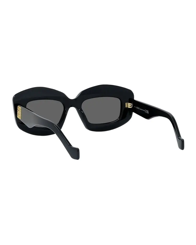 Loewe Men's Anagram Acetate-Nylon Rectangle Sunglasses