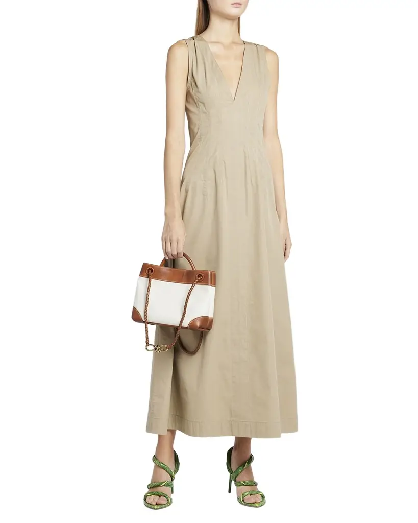 Bottega Veneta Small Andiamo Washed Canvas Top-Handle Bag
