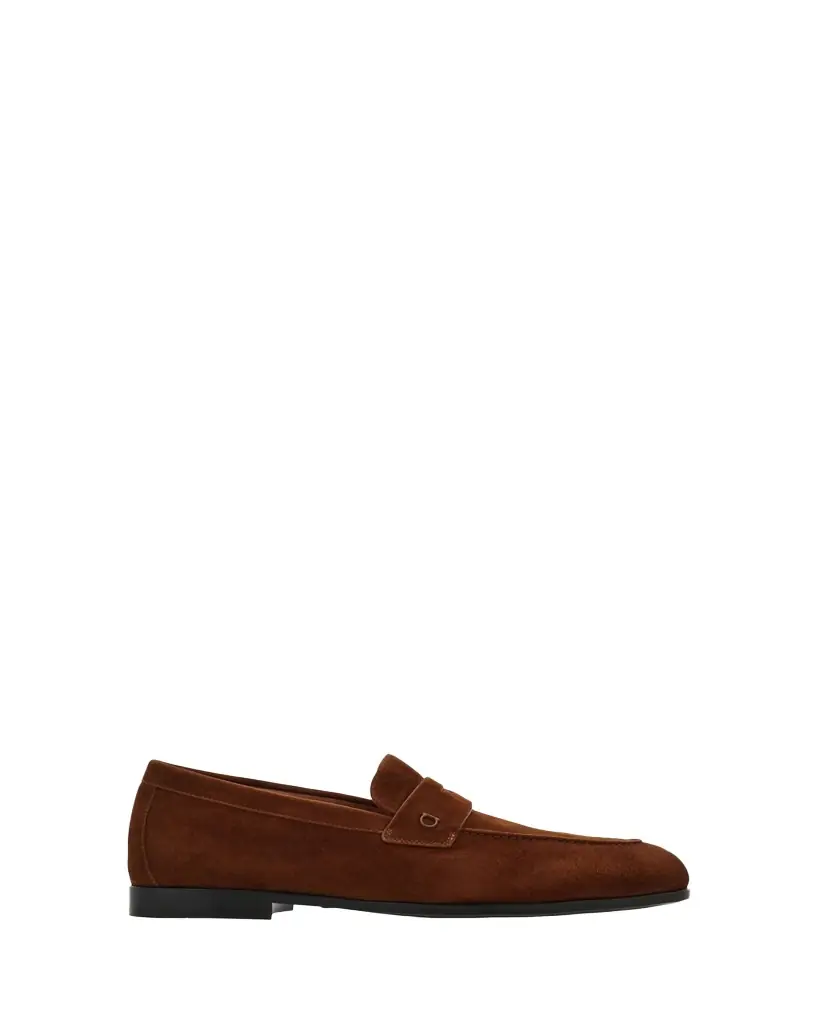 Ferragamo Men's Tiberio Soft Suede Penny Loafers