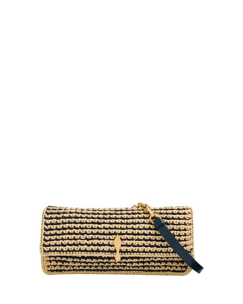 Christian Louboutin Bettina Crossbody Bag in Striped Crochet Raffia