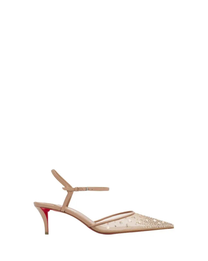 Christian Louboutin 60mm Miss Z Riviera Strass Mesh Pumps