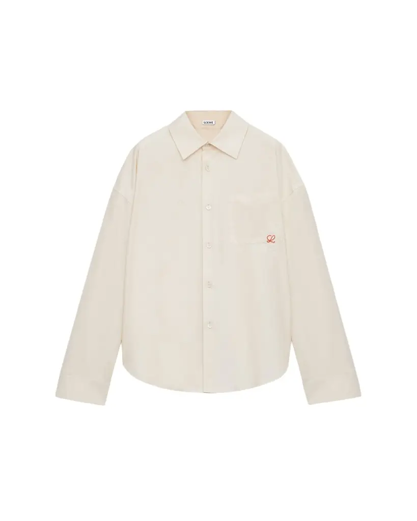 Loewe Men's Embroidered Anagram Pocket Button-Down Shirt