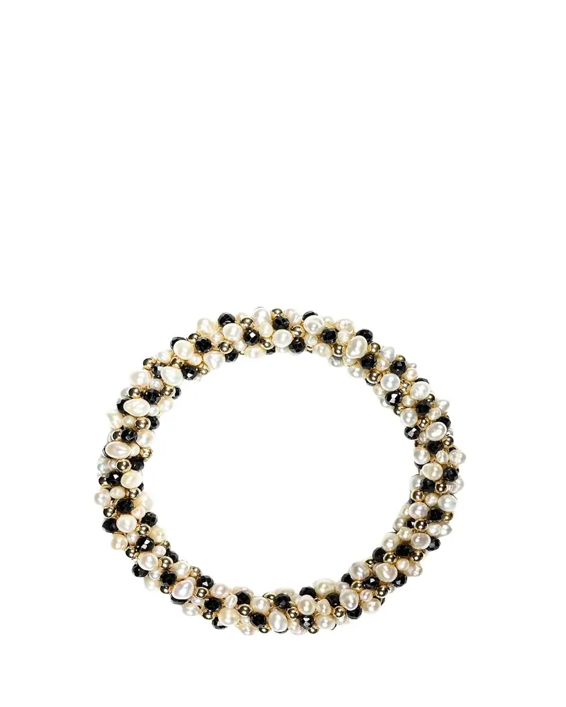 Meredith Frederick 14K Yellow Gold Freshwater Pearl and Spinel Bracelet
