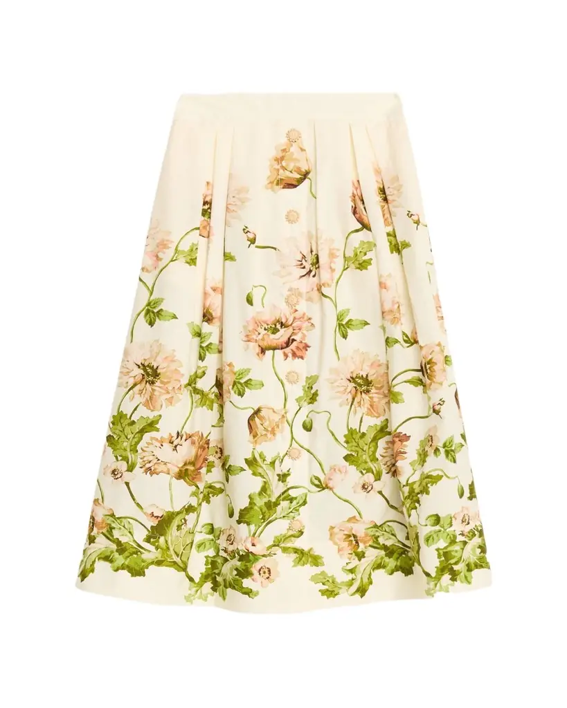 Cara Cara Marge Pleated Button-Front Skirt