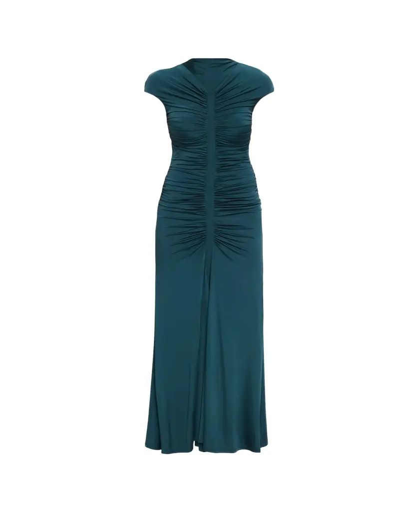 Giorgio Armani Ruched Jersey Maxi Dress