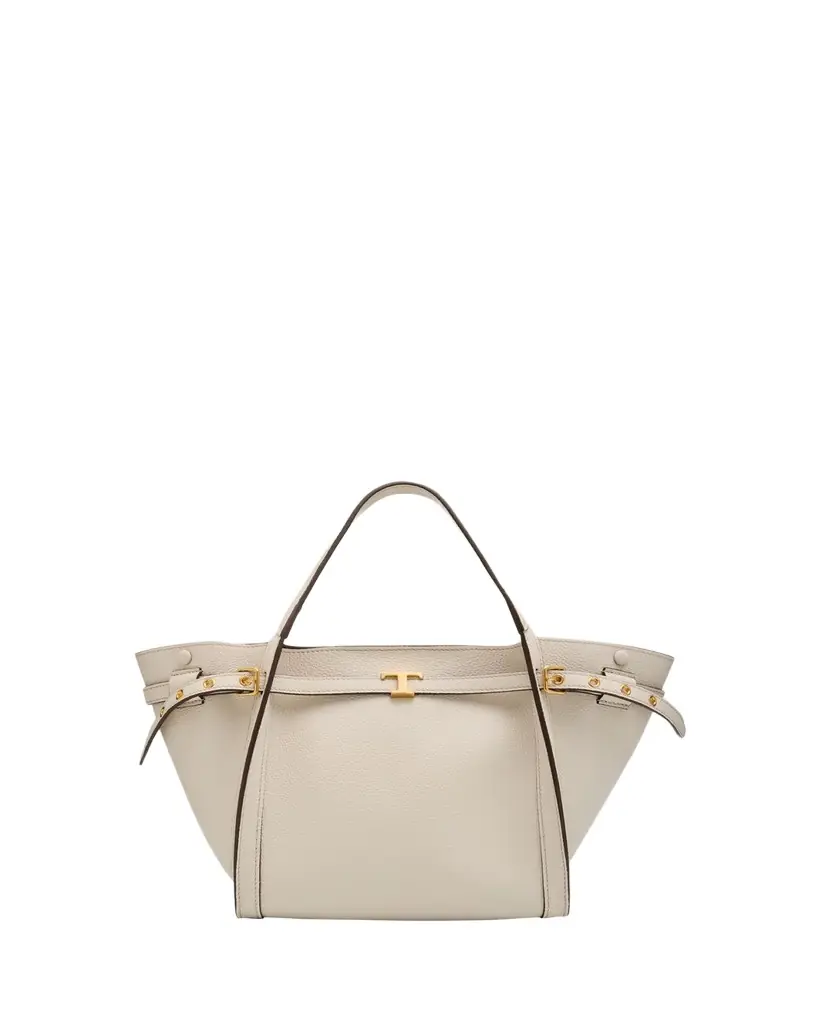 Tod's Small Timeless T Belted Leather Shopping Tote Bag