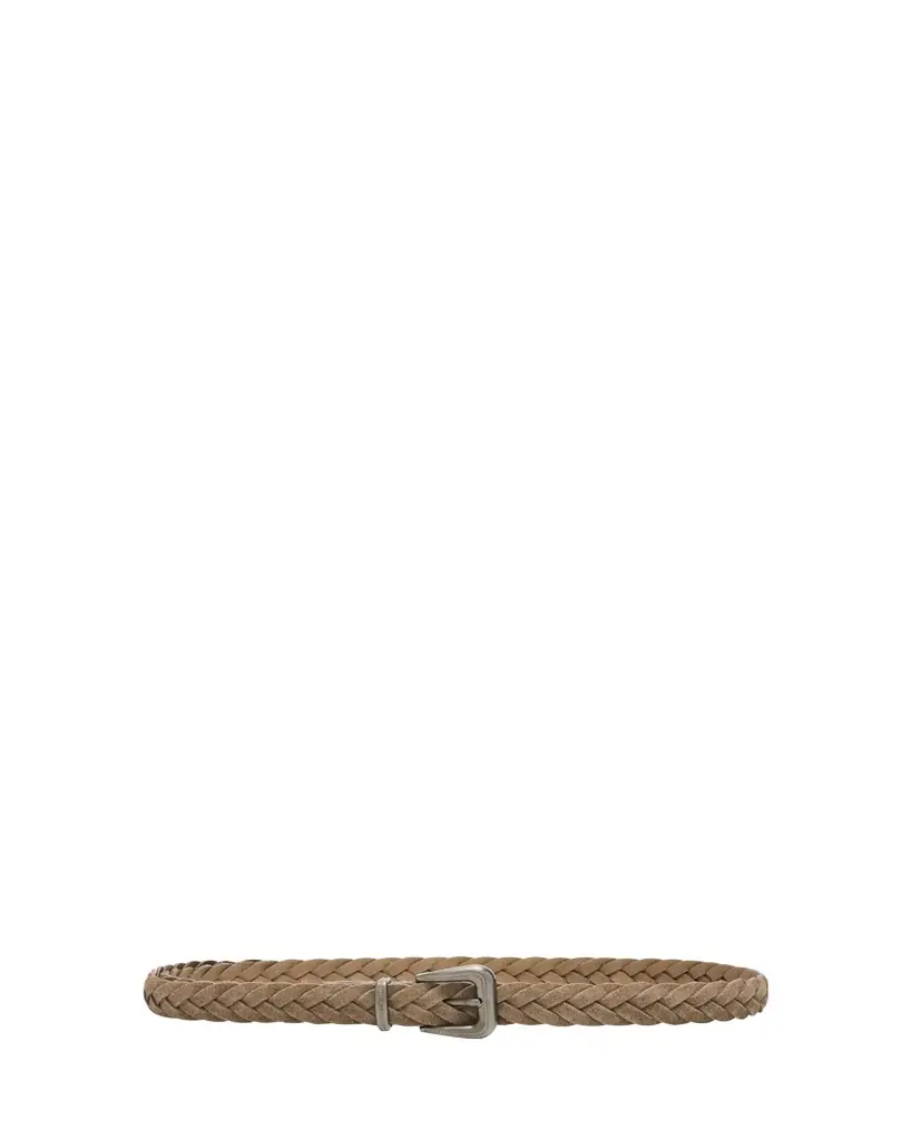 Brunello Cucinelli Braided Leather Belt with Monili
