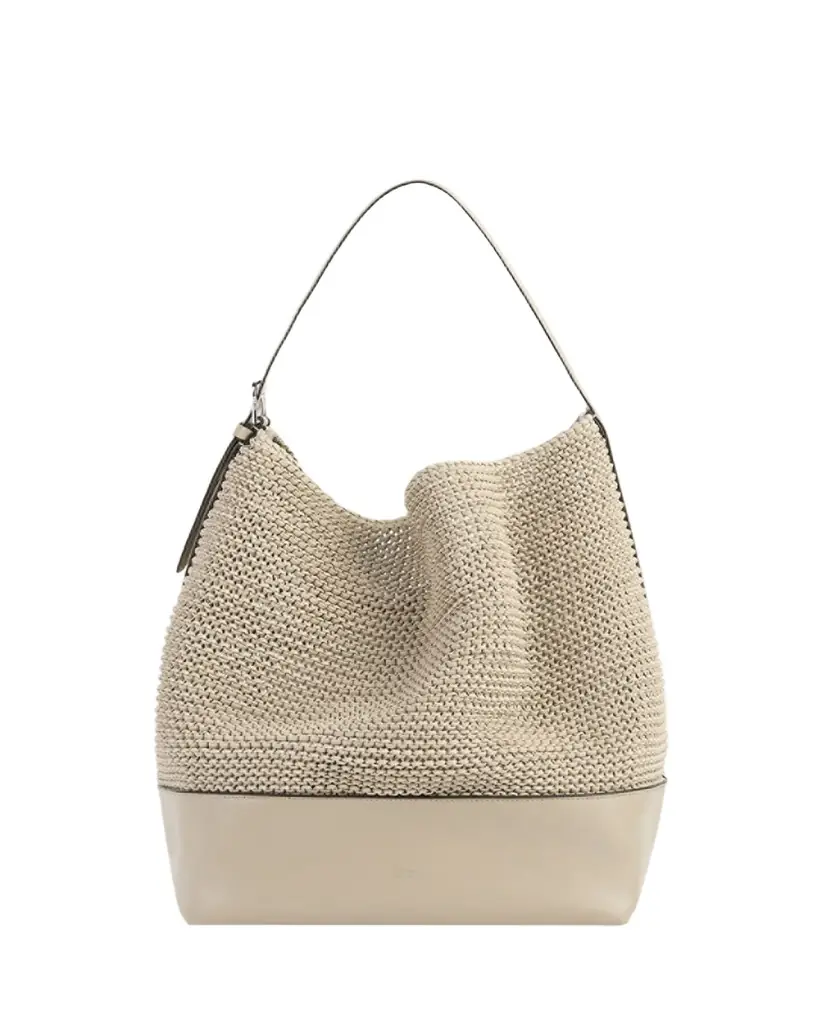 Toteme Belted Woven Leather Tote Bag