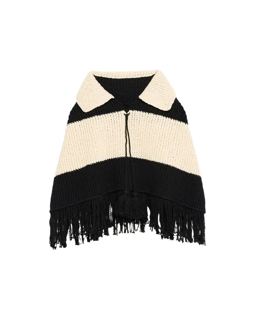 Alix of Bohemia Faune Knit Fringe Cape