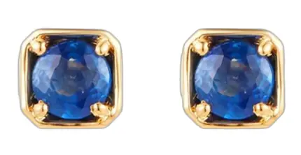 Wish Fine Jewelry 1.111ct Sapphire 14K Gold Dainty Bezel Earrings