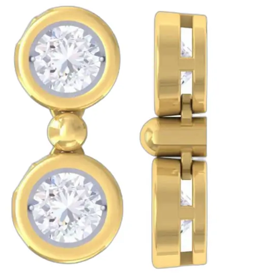 Wish Fine Jewelry 1.281ct Diamond 14K Gold  Bezel Drop Earrings
