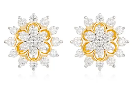 Wish Fine Jewelry 1.571ct Diamond 14K Gold Starburst Stud Earrings