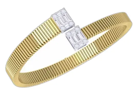 Wish Fine Jewelry 30.32ct Diamond 14K Gold Bypass Bangle Bracelet