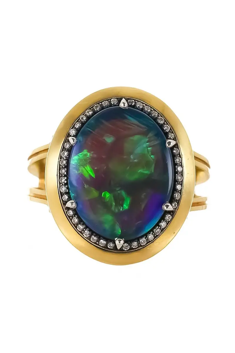 Sylva & Cie Black Opal RBC Ring