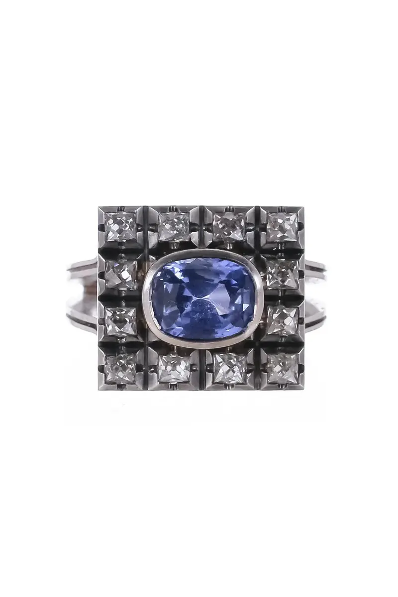 Sylva & Cie Diamond Ceylon Renee French Cut Ring