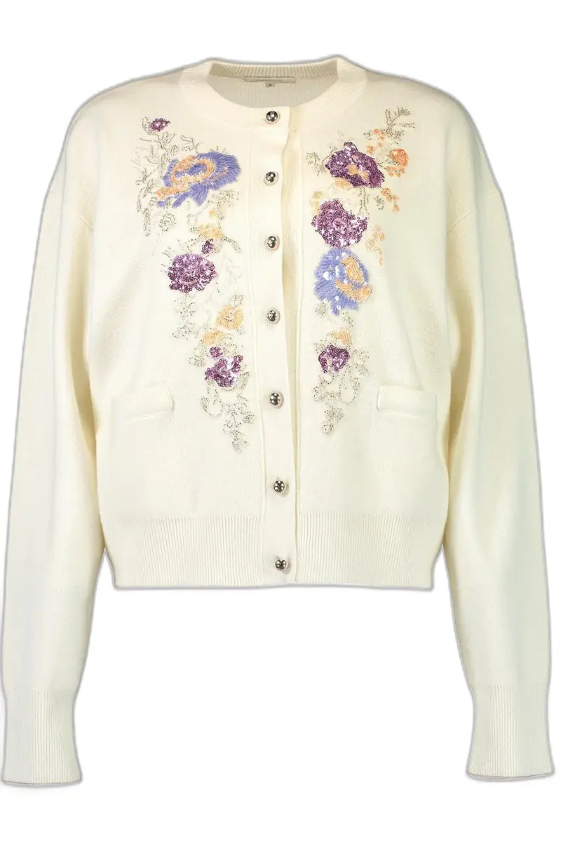 Rabanne Long Sleeve Embellished Cardigan
