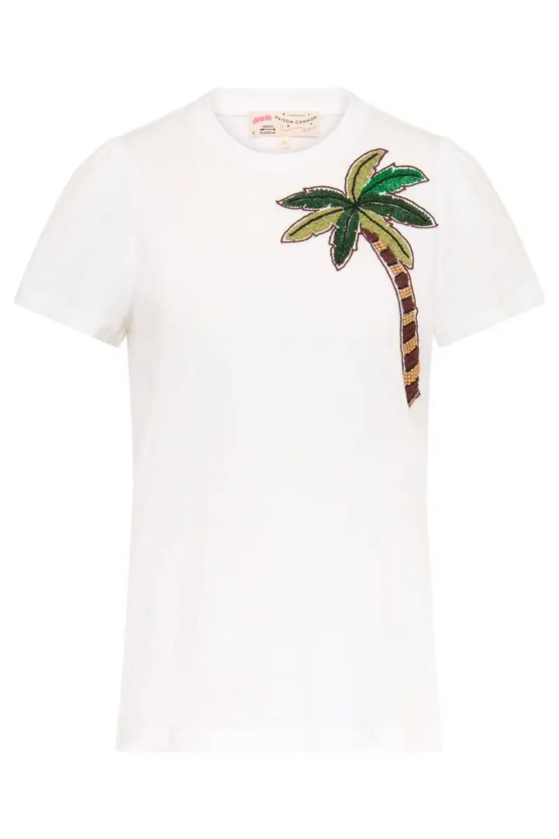 MAISON COMMON Palm Tree Embroidered T-Shirt